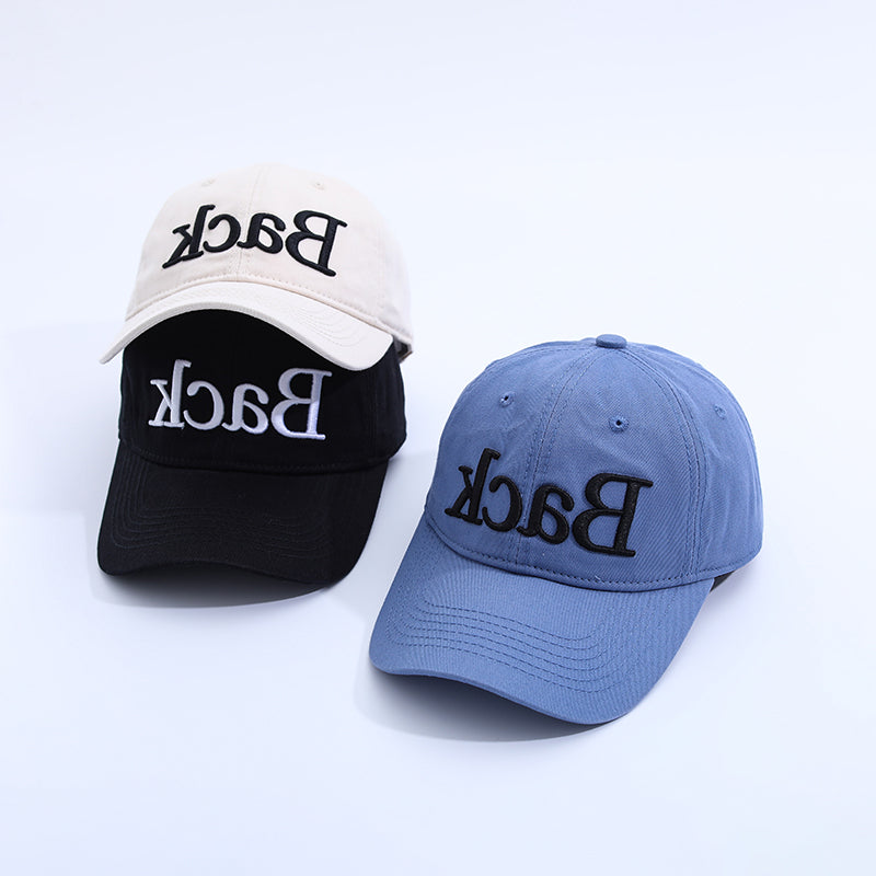 Versatile Casual Embroidered Reverse Lettering Baseball Cap