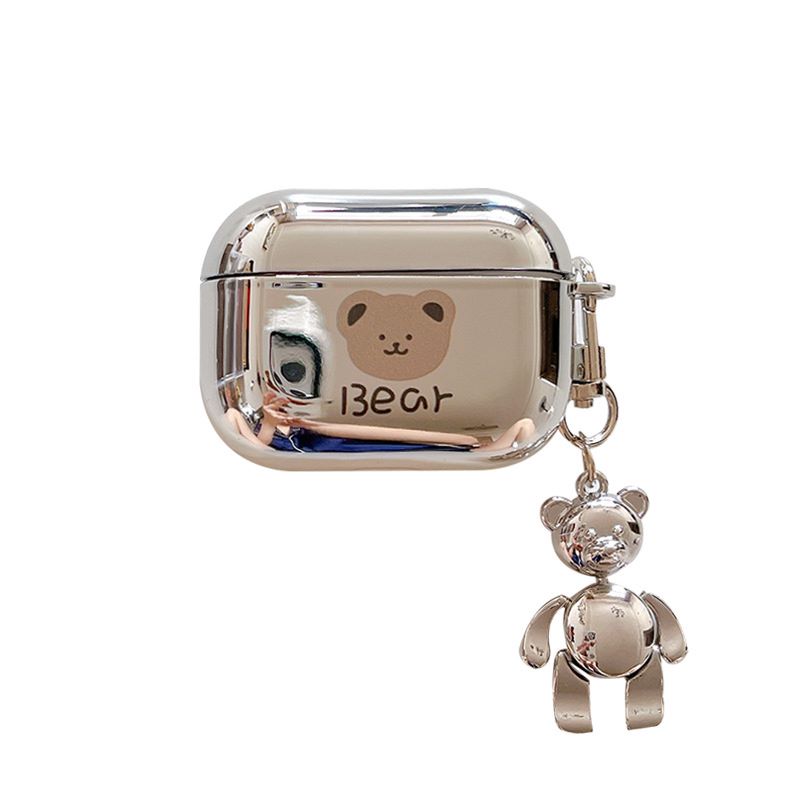 Electroplating Cartoon Bear Headset Case for Airpods Pro/1/2/3