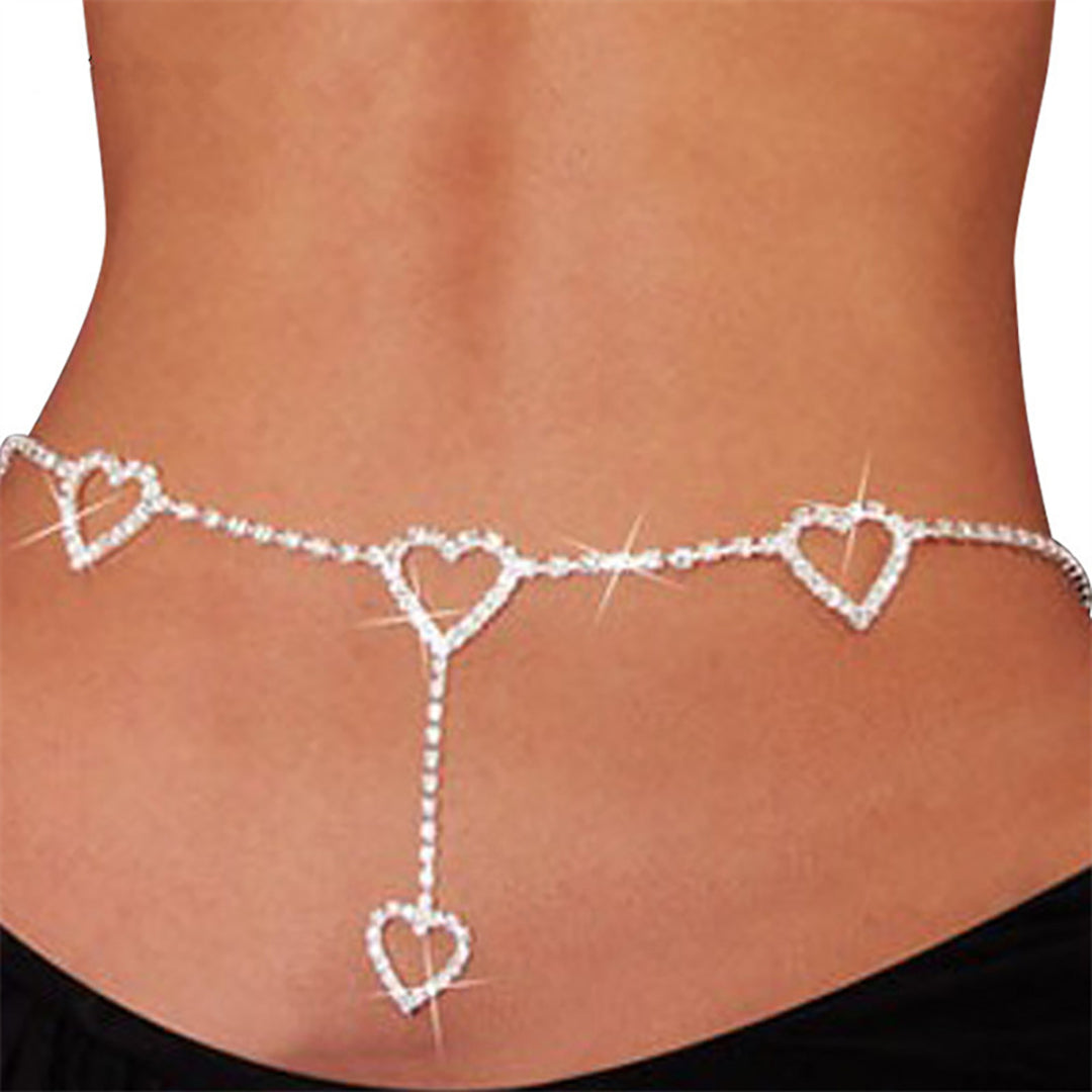 Ziibras™ Sexy Heart-shaped Rhinestone Decoration Body Chain