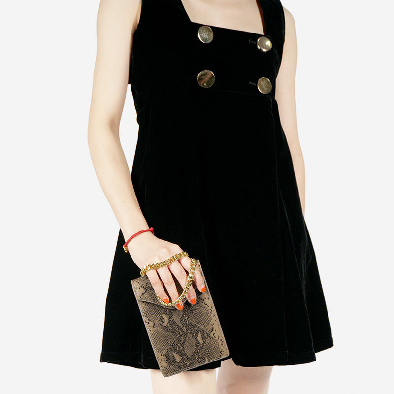 Fashion Snake Pattern Artificial Leather Mini Phone Bag