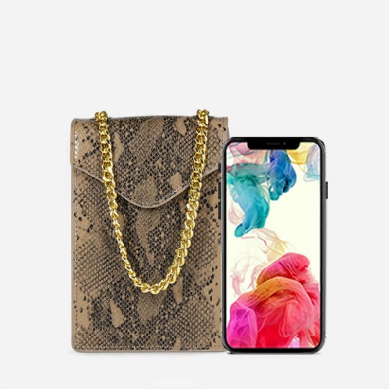 Fashion Snake Pattern Artificial Leather Mini Phone Bag