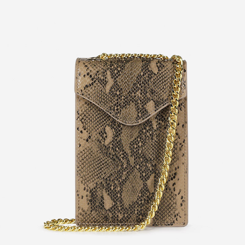 Fashion Snake Pattern Artificial Leather Mini Phone Bag