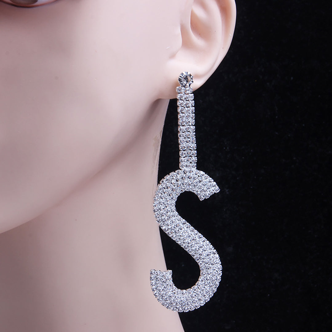 Ziibras™ Rhinestone Letter Long Earrings