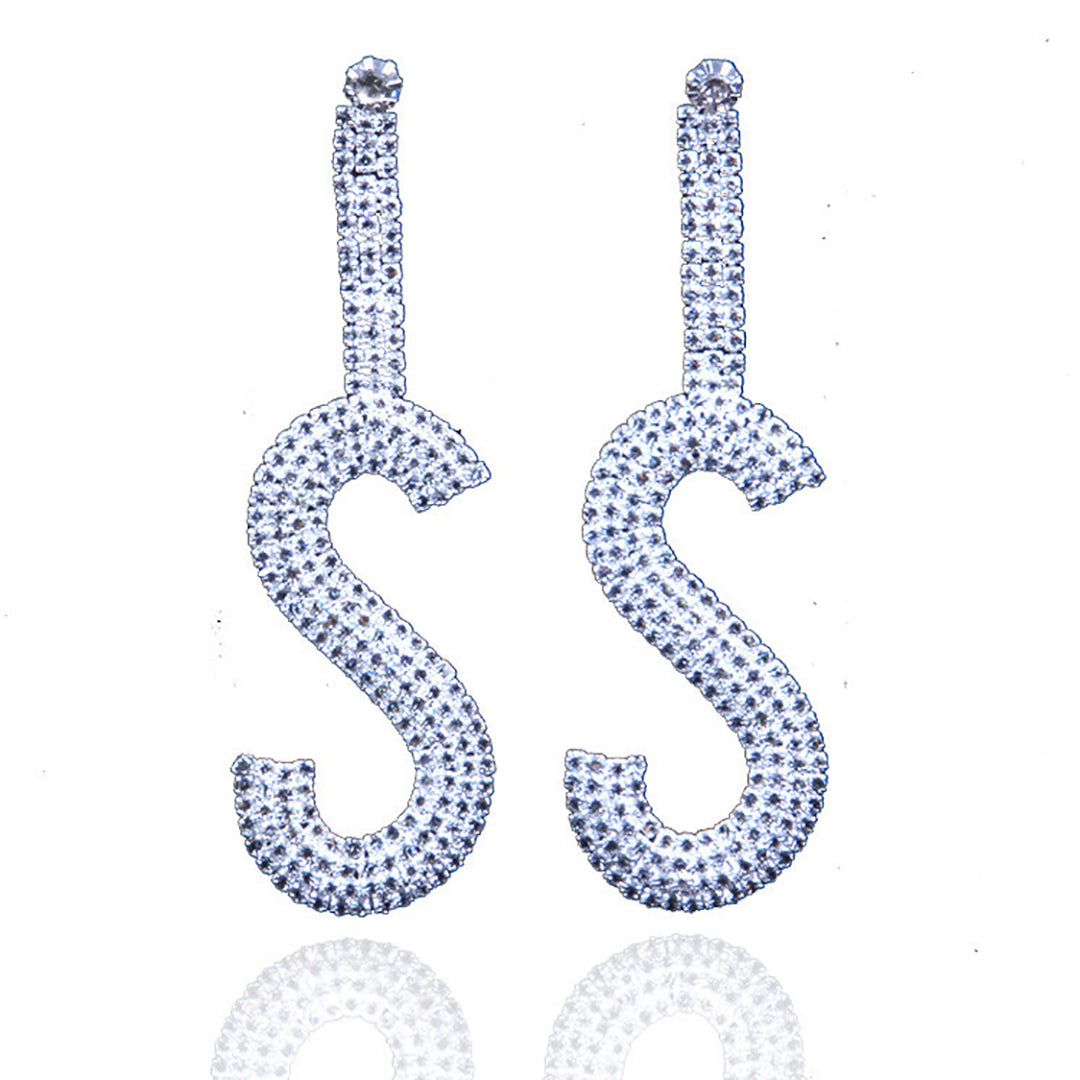 Ziibras™ Rhinestone Letter Long Earrings