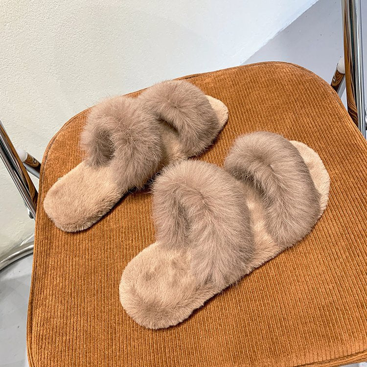 Fashion All-Match Warm Plush Slippers