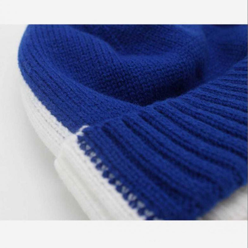 Trendy Color Matching Fake Double-Layer Warm Knitted Hat