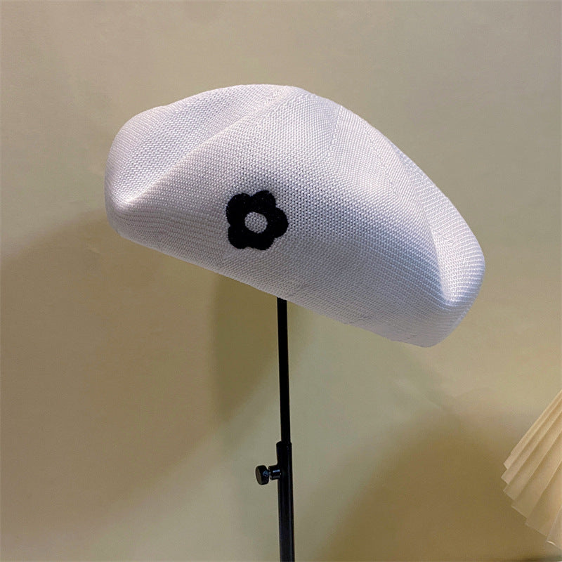 Flocking Flower Breathable Beret