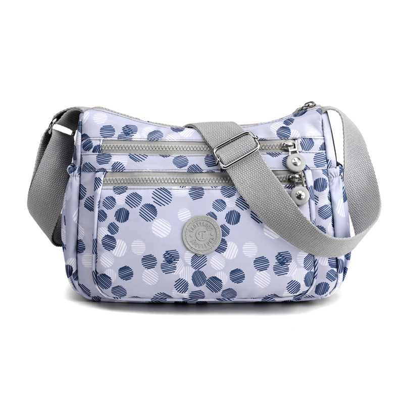 Multi-Pocket Waterproof Printed Shoulder Nylon Bag For Daily