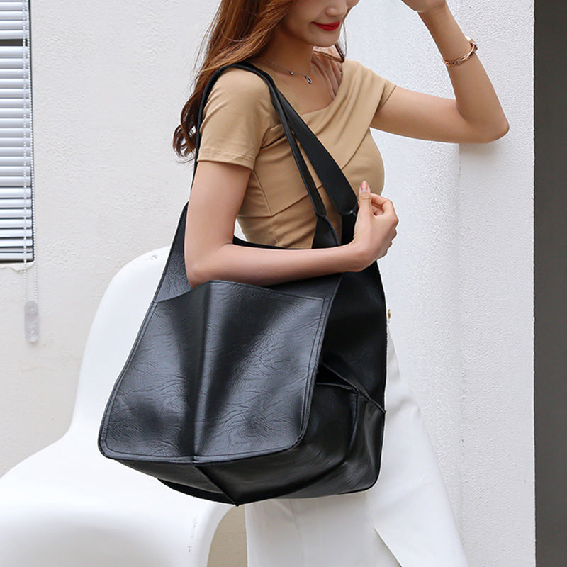 PU Soft Tote Shoulder Bag For Students and Women