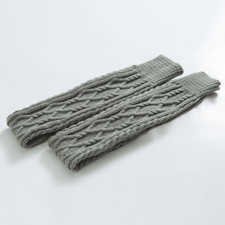 Rhombus Jacquard Warm Wool Knitted Over-The-Knee Socks