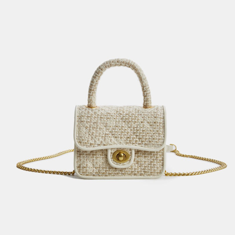 Woven Mini Handbag Chain Shoulder Bag