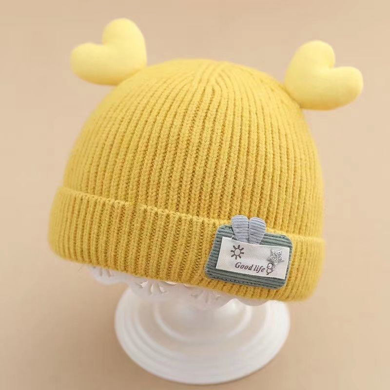 Winter Cotton Cute Heart-Shaped Knitted Hat For Baby