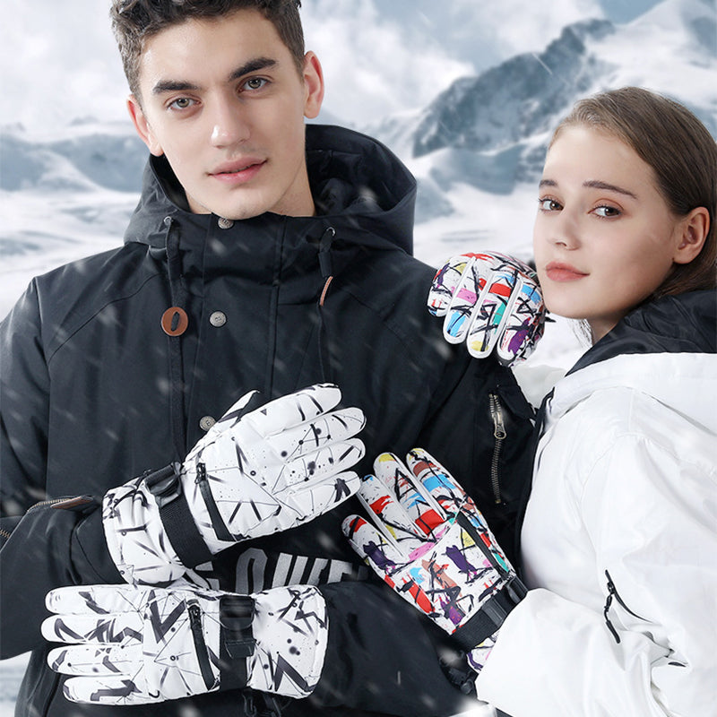 High-Density Windproof, Waterproof, Non-slip, Plus Velvet Warm Ski Gloves