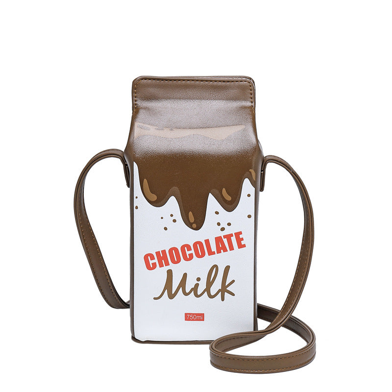 Creative Milk Box Shape Shoulder Bag