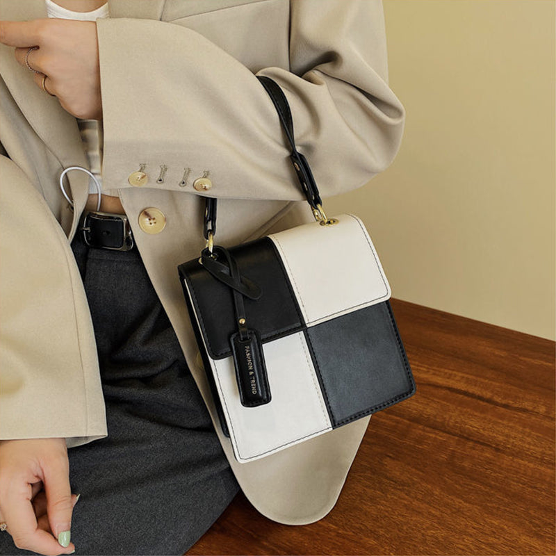 Fashion Cross-Contrast Color Handbag Shoulder Bag