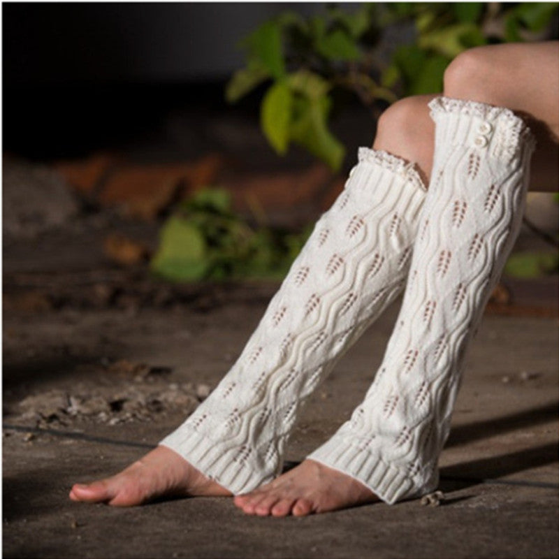 Lace Button Leggings Socks