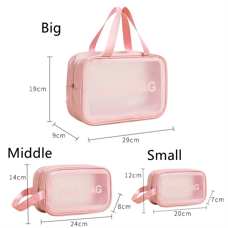 Waterproof transparent portable toiletry bag