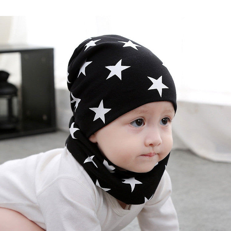 Small Five-pointed Star Double Layer Baby Hats Set