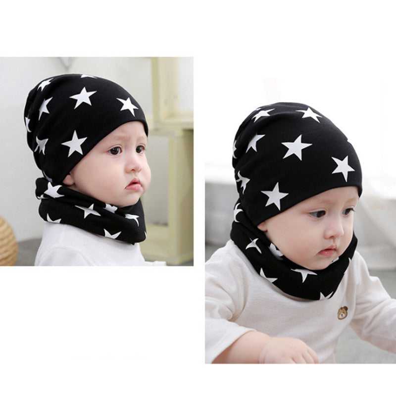 Small Five-pointed Star Double Layer Baby Hats Set