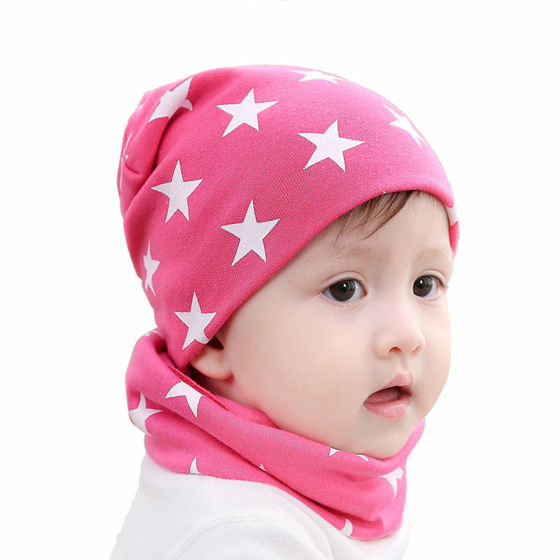 Small Five-pointed Star Double Layer Baby Hats Set