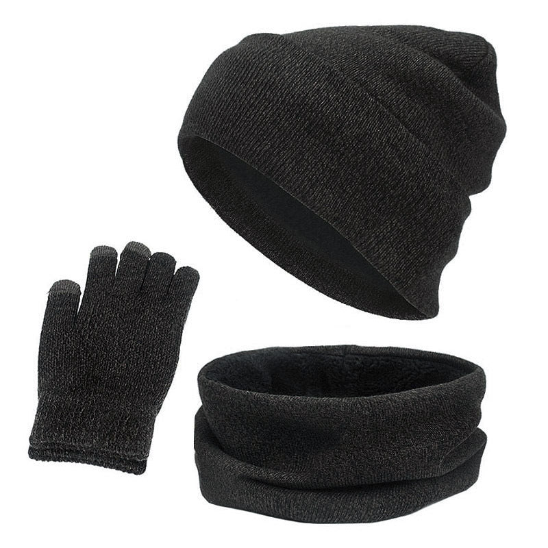 Hats Scarves Gloves Three-Piece Set Support Touch Screen