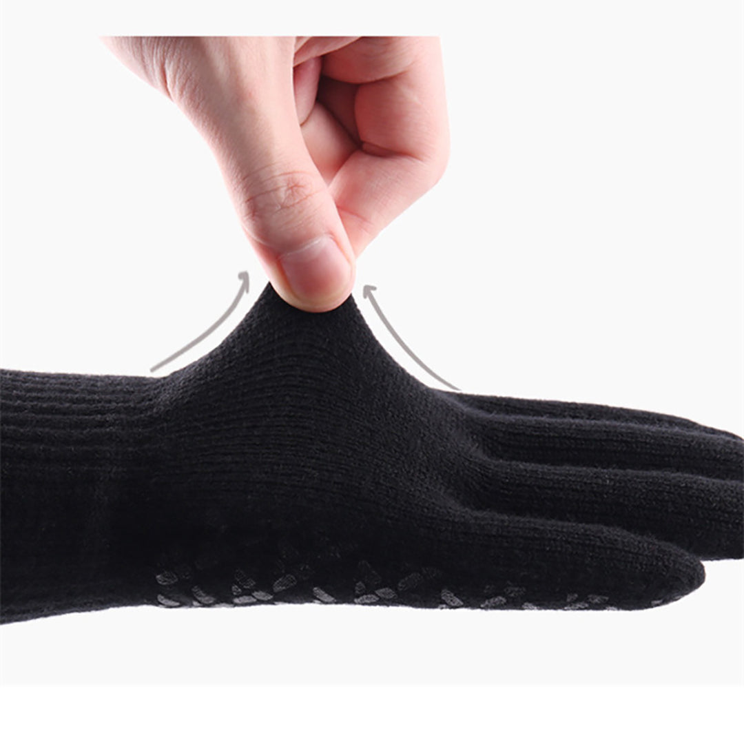 Plush Geometric Jacquard Touchscreen  Knitting Gloves