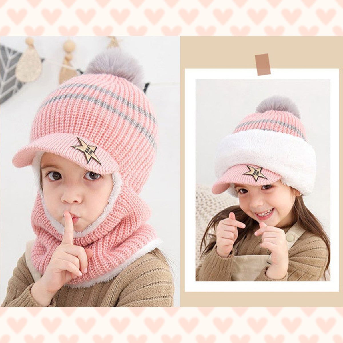 Fleece Warm Face Protector Baby Cap