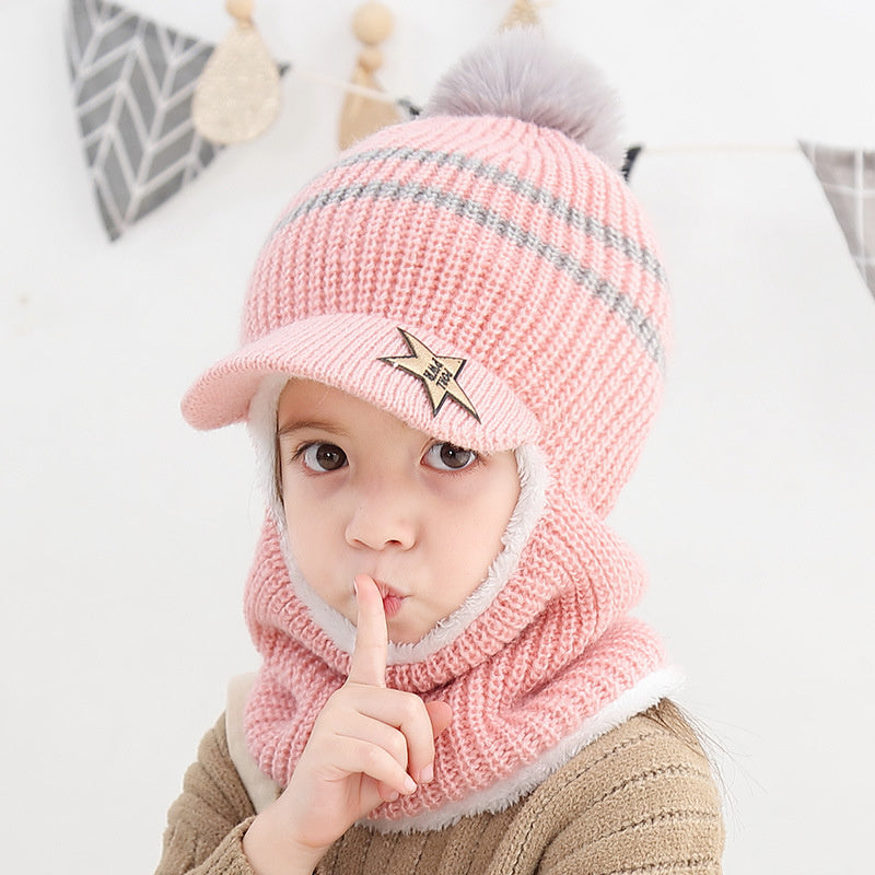 Fleece Warm Face Protector Baby Cap