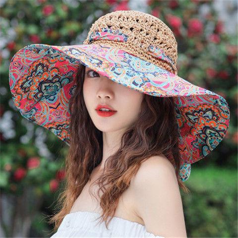 Bohemian Foldable Beach Sunscreen Straw Hat