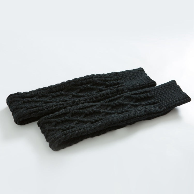 Rhombus Jacquard Warm Wool Knitted Over-The-Knee Socks