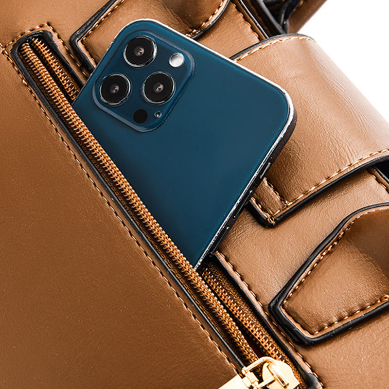 Leopard Retro Handbag Shoulder Square Bag Multi-pockets For Commute and Daily