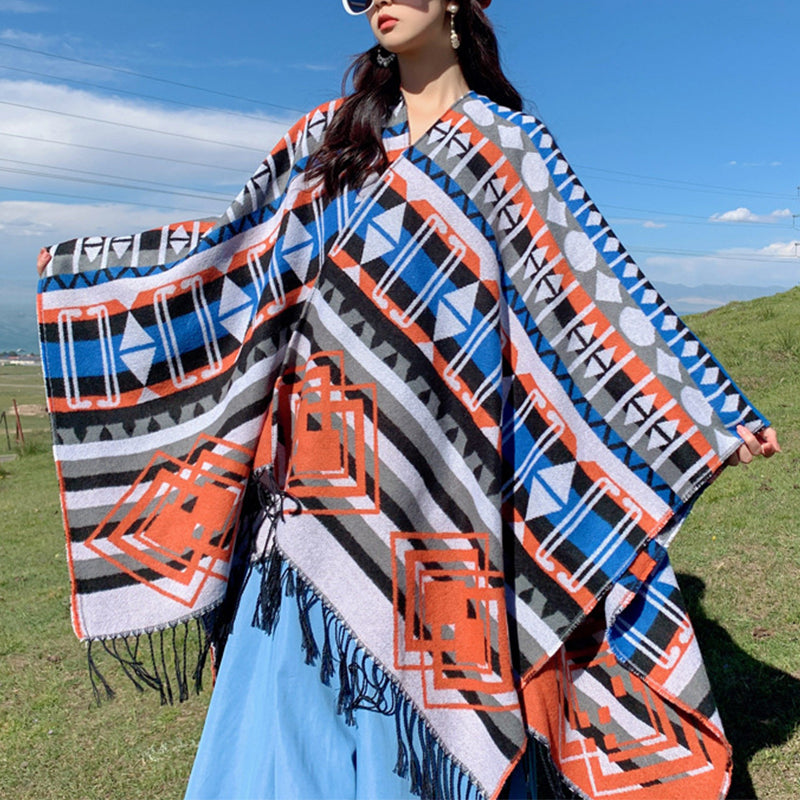 Women Warm Bohemian Scarf Cardigan Shawl For Travel and Office