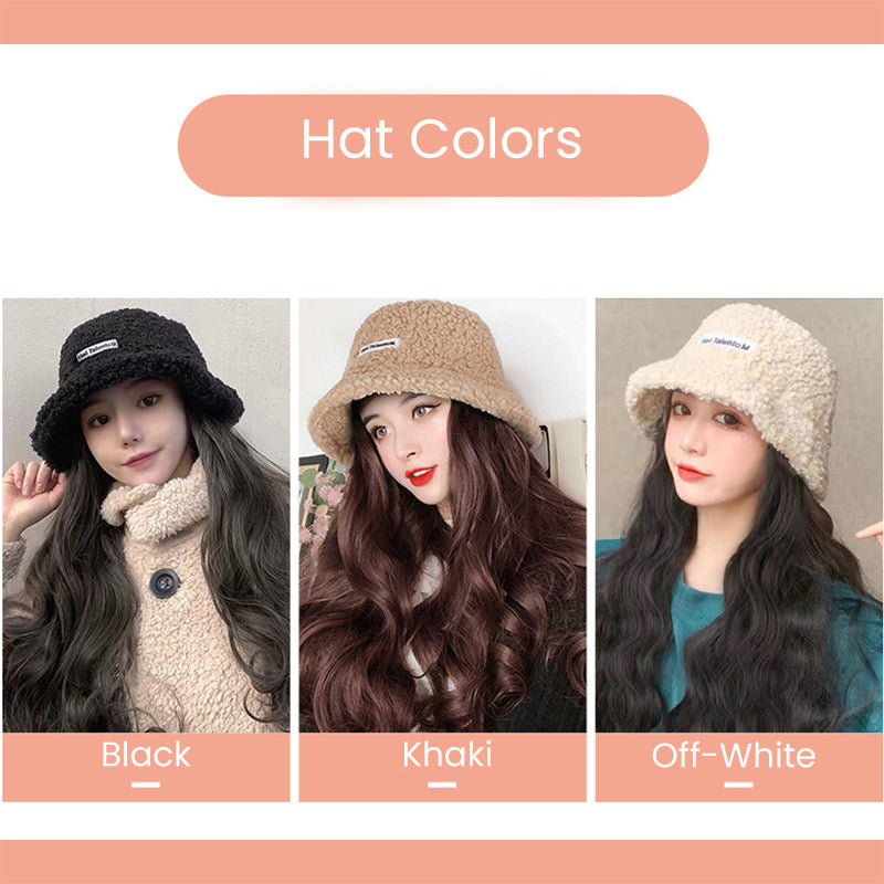 Fashion Plush Basin Hat With Wig 2 in 1