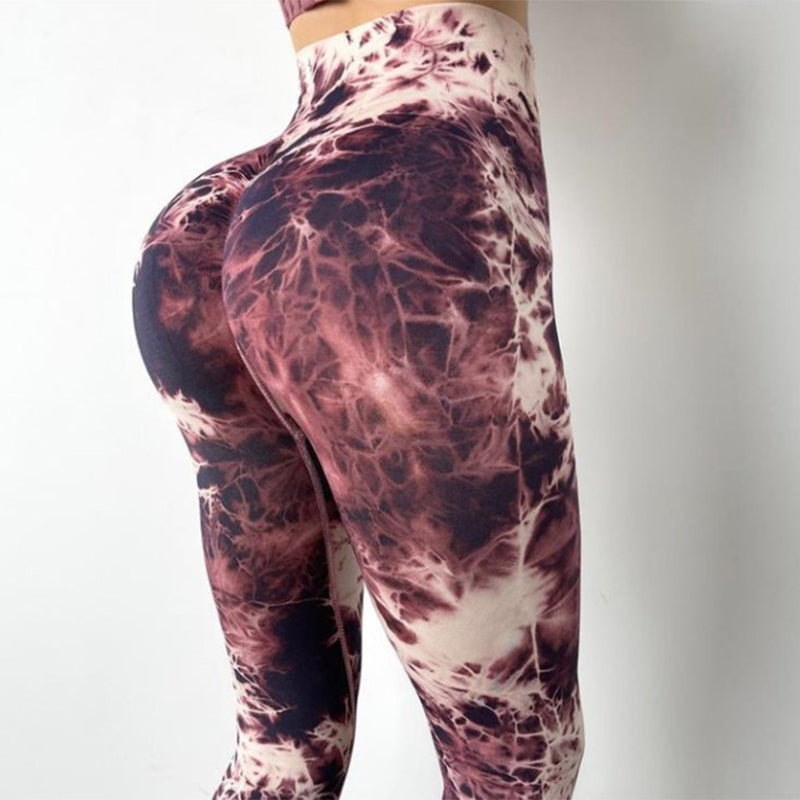 Tight-Fitting Tie-Dye High-Waist Buttocks Sexy Yoga Pants