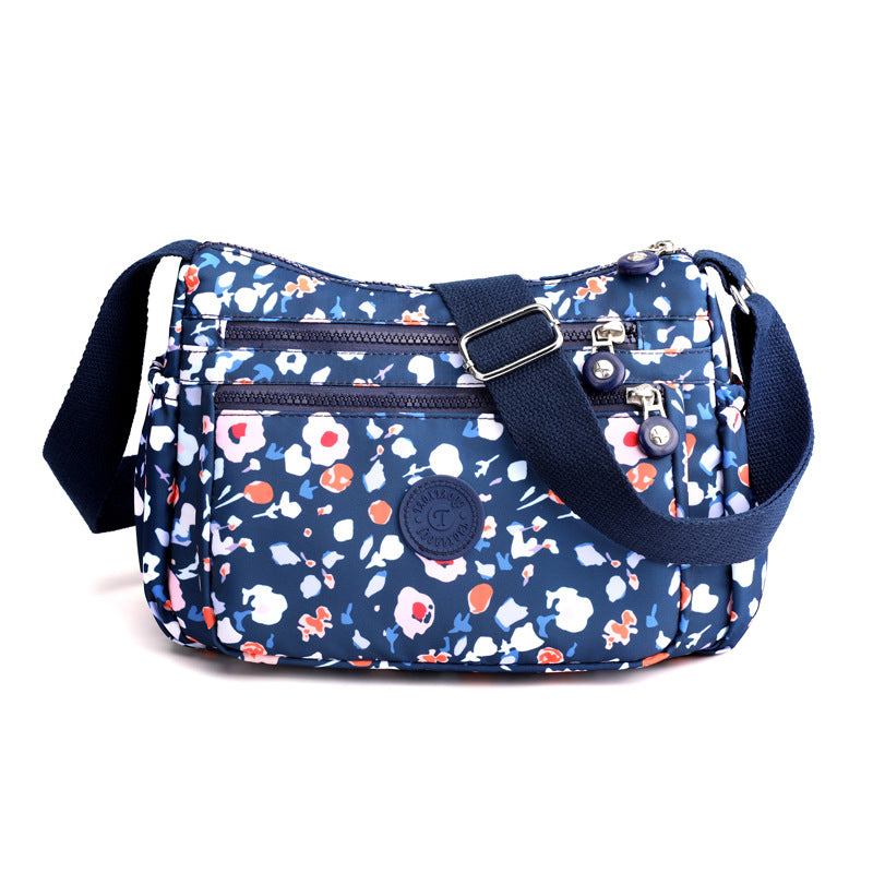 Multi-Pocket Waterproof Printed Shoulder Nylon Bag For Daily