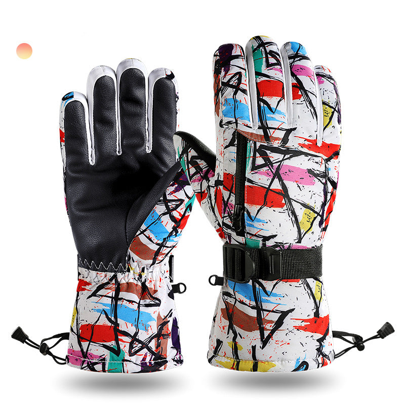 High-Density Windproof, Waterproof, Non-slip, Plus Velvet Warm Ski Gloves