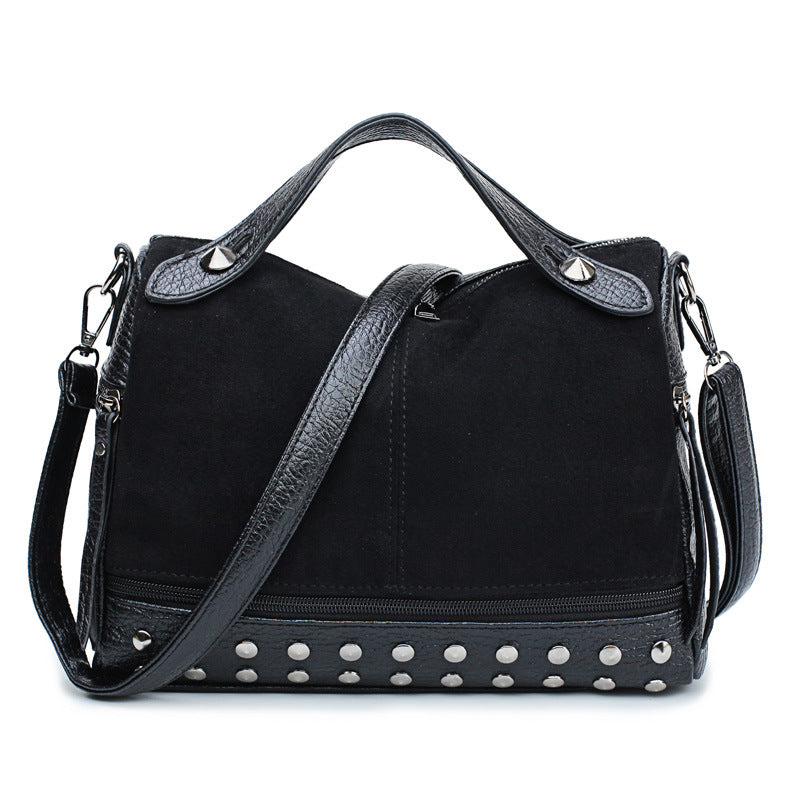 Rivet Frosted Shoulder Bag Handbag for Daily Travel