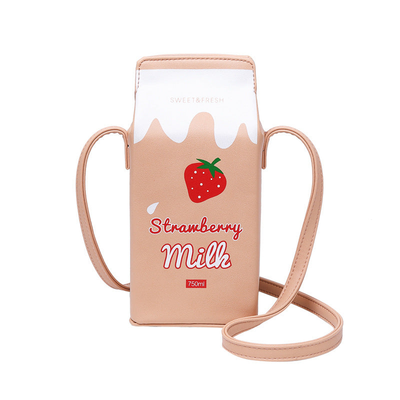 Creative Milk Box Shape Shoulder Bag