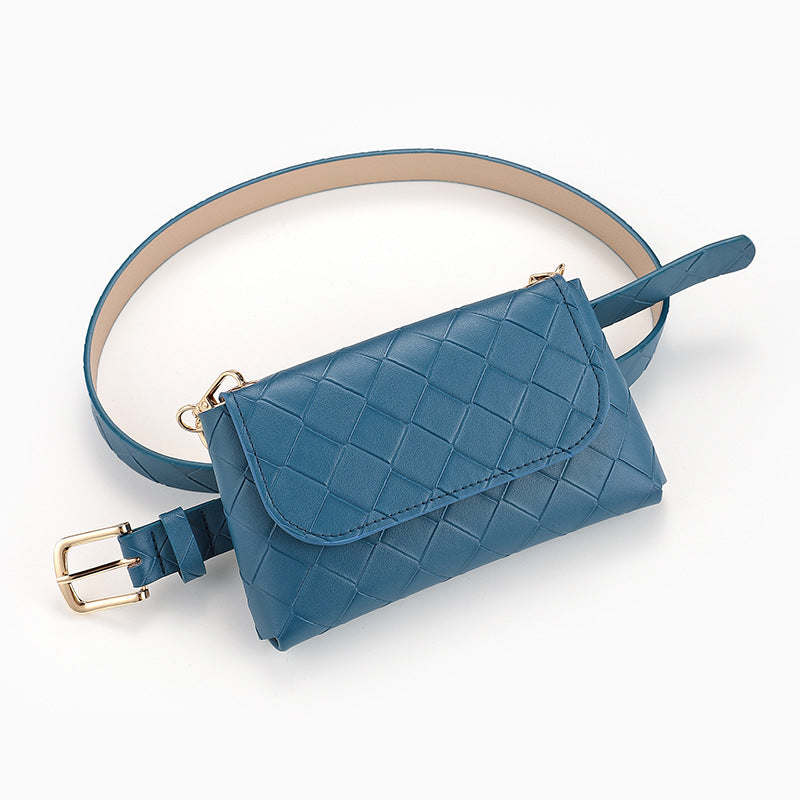 Fashion Chain Check Quilted Belt Bag With Belt