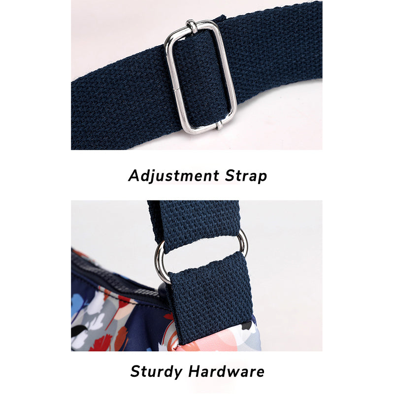 Multi-Pocket Waterproof Printed Shoulder Nylon Bag For Daily