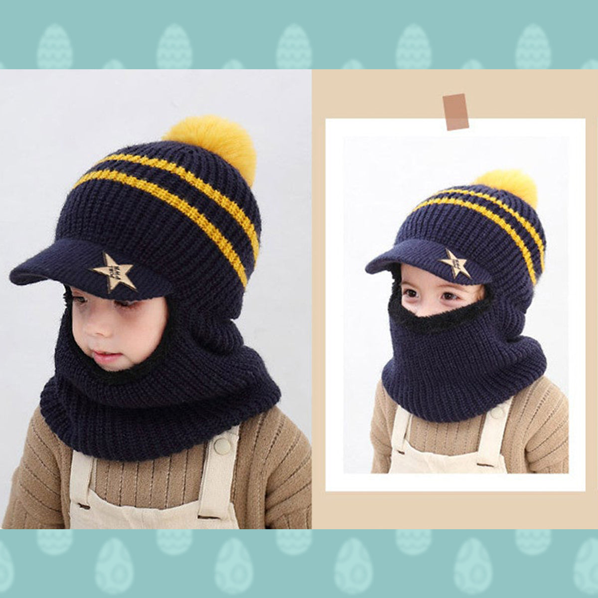 Fleece Warm Face Protector Baby Cap