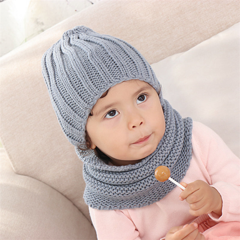 Multi-coloured children's neck hat set