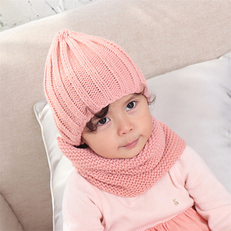 Multi-coloured children's neck hat set