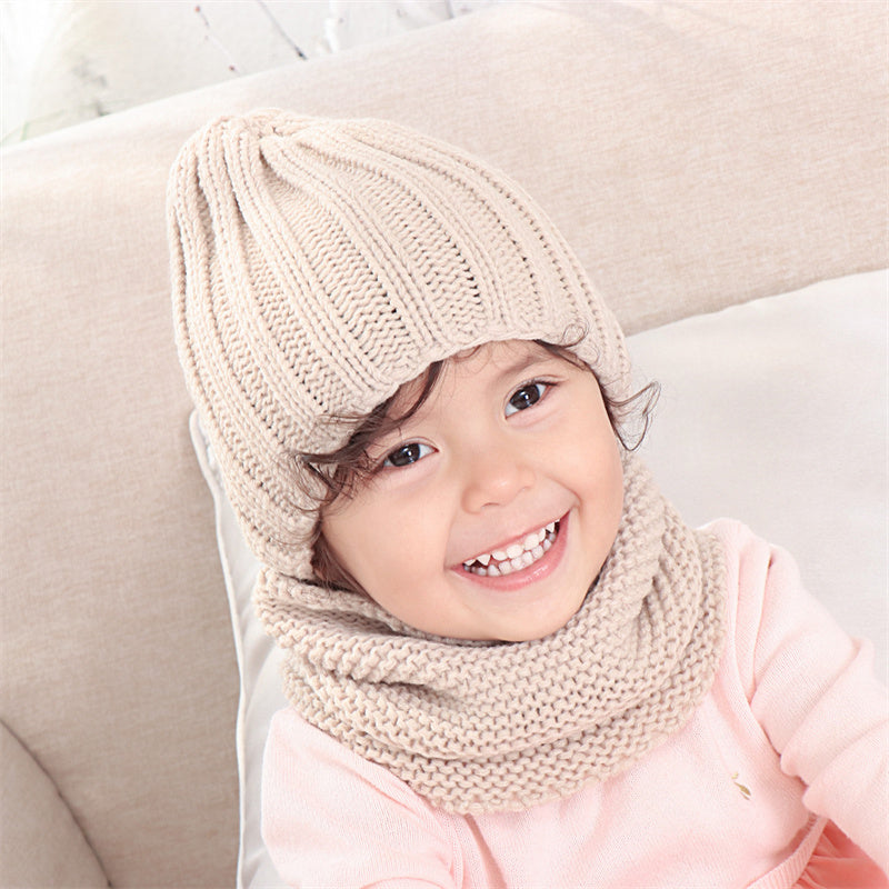 Multi-coloured children's neck hat set