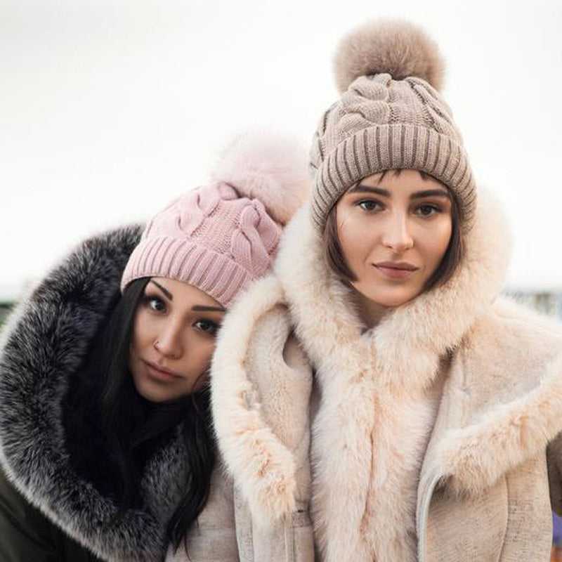 Winter Warm Coarse Stripe Knit Hats