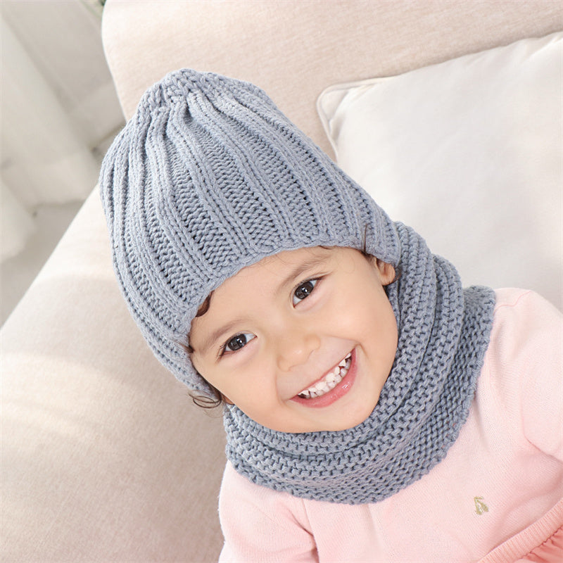 Multi-coloured children's neck hat set