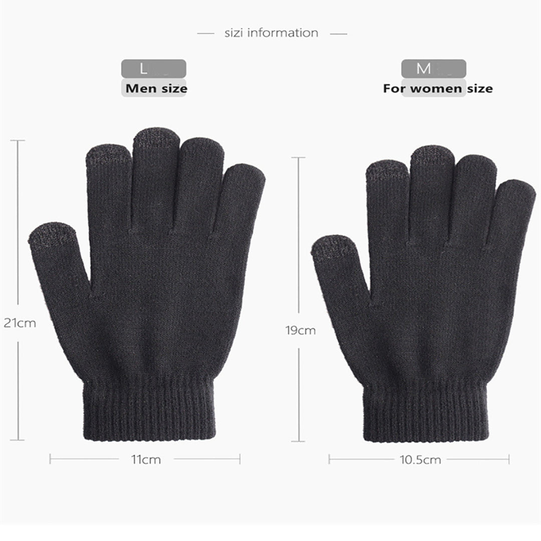Plush Geometric Jacquard Touchscreen  Knitting Gloves
