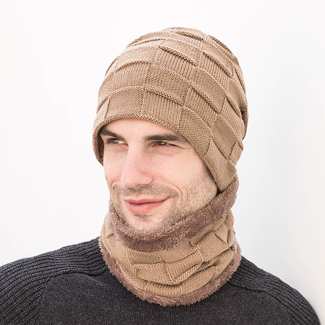 3 PCS Men's Fashion Knitted Hat & Scarf & Gloves