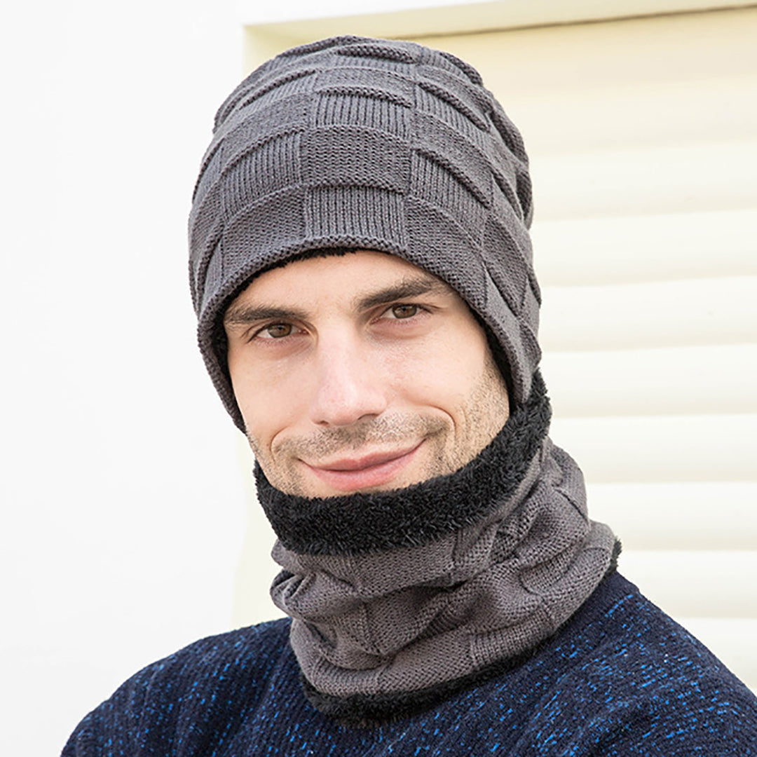 3 PCS Men's Fashion Knitted Hat & Scarf & Gloves