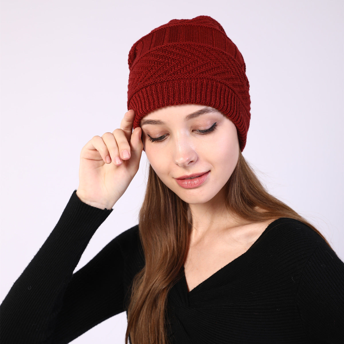 Adjustable Windproof Knit Hat And Scarf 2 in 1